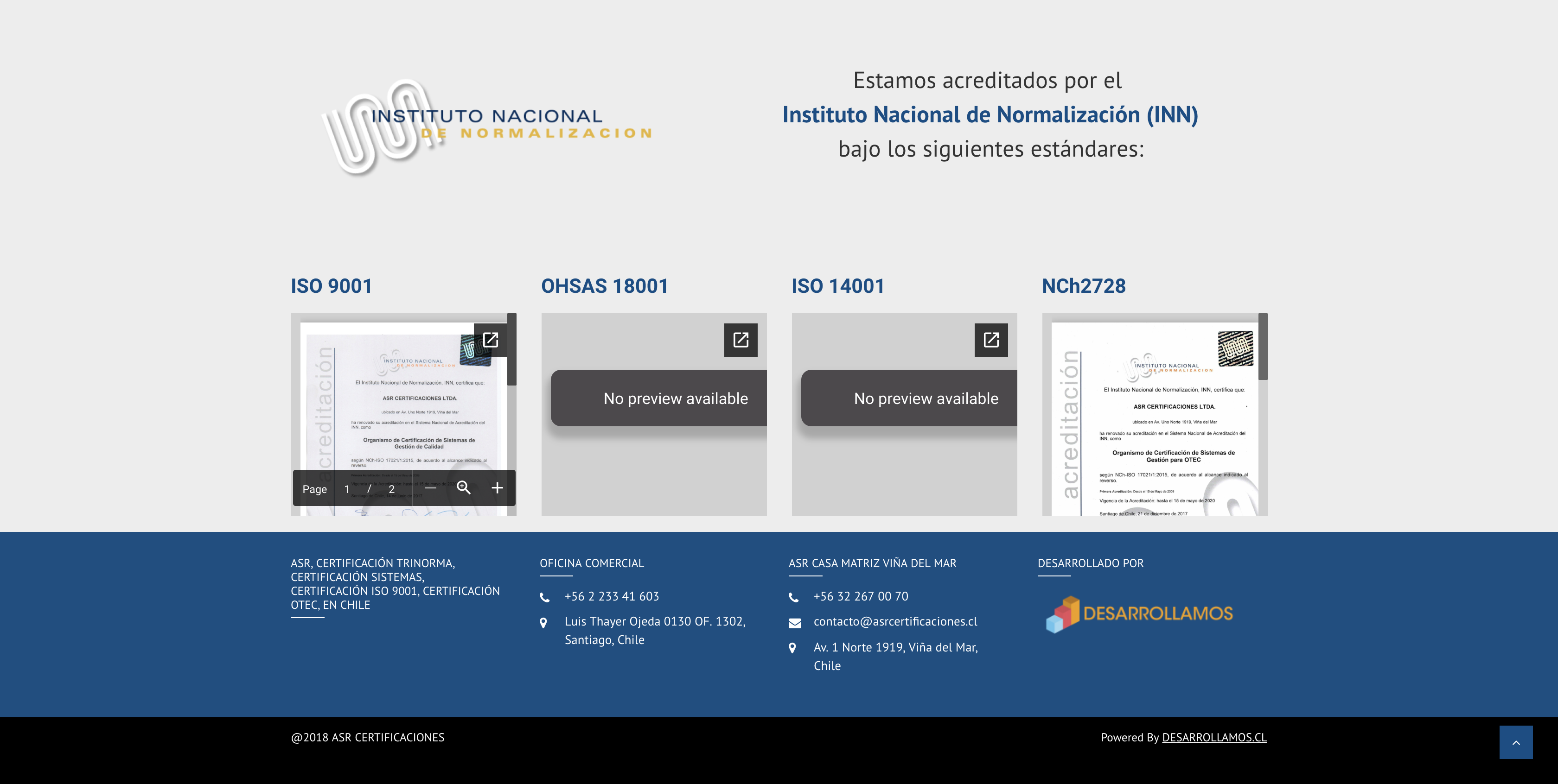 Diseño de página web en la Serena sección documentos